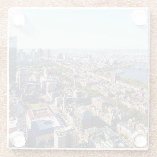 Uitzicht van Boston Glazen Onderzetter (Achterkant)