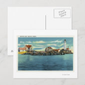 Uitzicht van Boston Harbour en Boston Lighthouse Briefkaart (Voorkant / Achterkant)