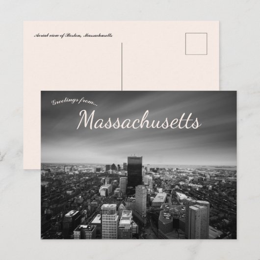 Uitzicht van Boston Massachusetts Briefkaart (Voorkant / Achterkant)