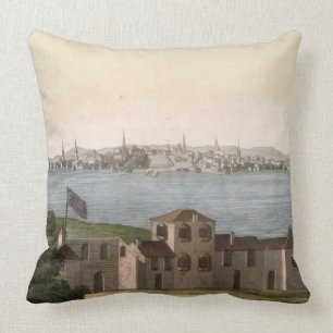 Uitzicht van Boston, uit Le Costume Ancien et Mode Kussen