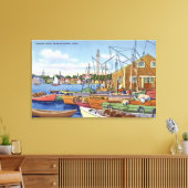 Uitzicht van boten in de haven canvas afdruk (Insitu (Woonkamer))