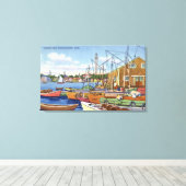 Uitzicht van boten in de haven canvas afdruk (Insitu (Houten vloer))