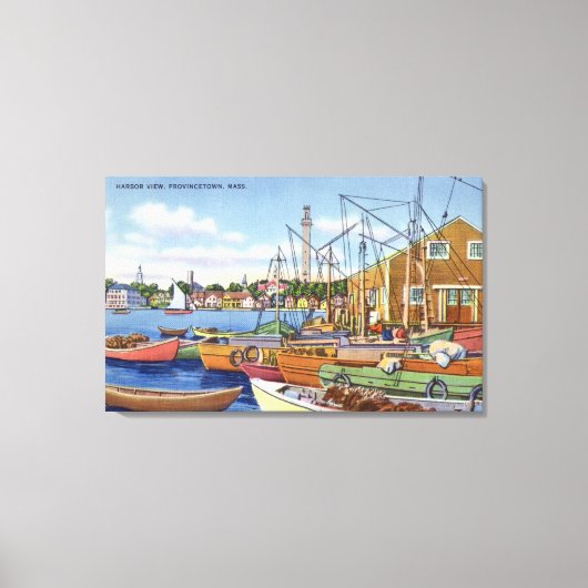 Uitzicht van boten in de haven canvas afdruk (Voorkant)