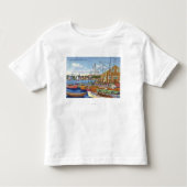 Uitzicht van boten in de haven kinder shirts (Voorkant)