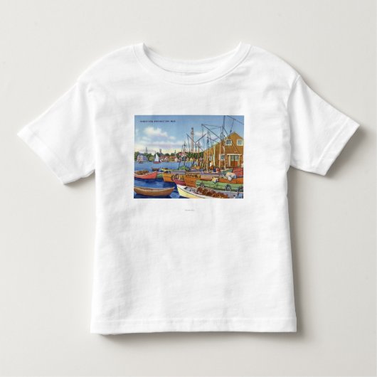 Uitzicht van boten in de haven kinder shirts (Voorkant)