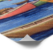 Uitzicht van boten in de haven poster (Hoek)