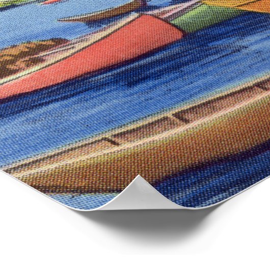 Uitzicht van boten in de haven poster (Hoek)