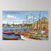Uitzicht van boten in de haven poster (Voorkant)
