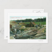 Uitzicht van boten op strand in Chinatown Briefkaart (Voorkant / Achterkant)