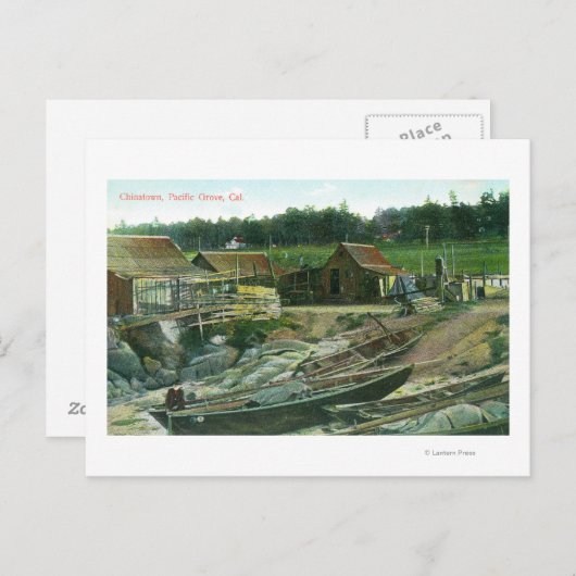 Uitzicht van boten op strand in Chinatown Briefkaart (Voorkant / Achterkant)