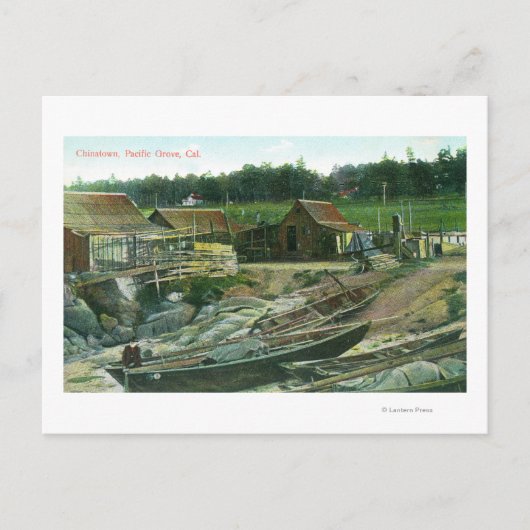 Uitzicht van boten op strand in Chinatown Briefkaart (Voorkant)