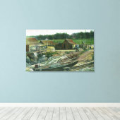 Uitzicht van boten op strand in Chinatown Canvas Afdruk (Insitu (Houten vloer))