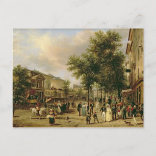 Uitzicht van Boulevard Montmartre, Parijs, 1830 Briefkaart
