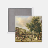 Uitzicht van Boulevard Montmartre, Parijs, 1830 Magneet (Voorkant / Achterkant)
