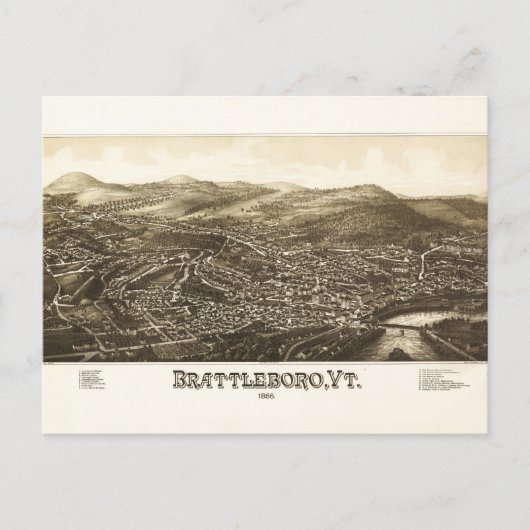 Uitzicht van Brattleboro, Vermont (1886) Briefkaart (Voorkant)