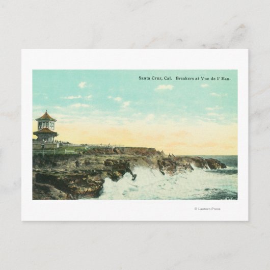 Uitzicht van Breakers te Vue de l'EauSanta Cruz, C Briefkaart (Voorkant)