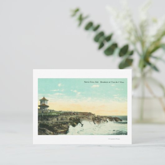 Uitzicht van Breakers te Vue de l'EauSanta Cruz, C Briefkaart (Staand voorkant)