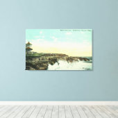 Uitzicht van Breakers te Vue de l'EauSanta Cruz, C Canvas Afdruk (Insitu (Houten vloer))