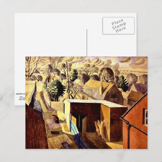 Uitzicht van Brick House, Great Bardfield, prima a Briefkaart (Voorkant / Achterkant)