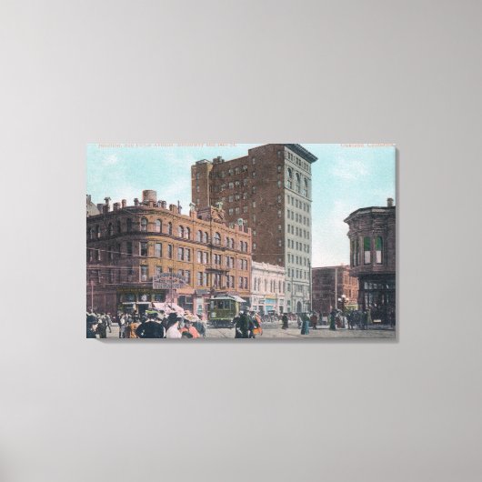 Uitzicht van Broadway, 14e St., San Pablo Ave Junc Canvas Afdruk (Voorkant)