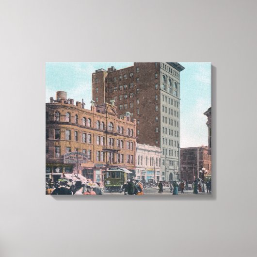 Uitzicht van Broadway, 14e St., San Pablo Ave Junc Canvas Afdruk (Voorkant)
