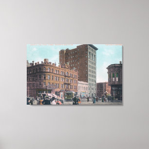 Uitzicht van Broadway, 14e St., San Pablo Ave Junc Canvas Afdruk