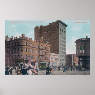 Uitzicht van Broadway, 14e St., San Pablo Ave Junc Poster
