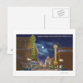 Uitzicht van Broadway bij nacht Briefkaart (Voorkant / Achterkant)