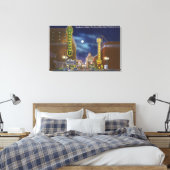 Uitzicht van Broadway bij nacht Canvas Afdruk (Insitu (Slaapkamer))