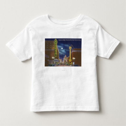 Uitzicht van Broadway bij nacht Kinder Shirts (Voorkant)