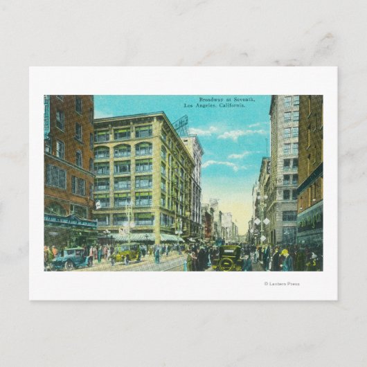 Uitzicht van Broadway en zevende hoek Briefkaart (Voorkant)