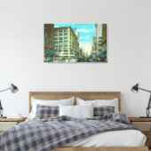 Uitzicht van Broadway en zevende hoek Canvas Afdruk (Insitu (Slaapkamer))