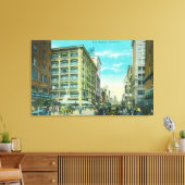 Uitzicht van Broadway en zevende hoek Canvas Afdruk (Insitu (Woonkamer))