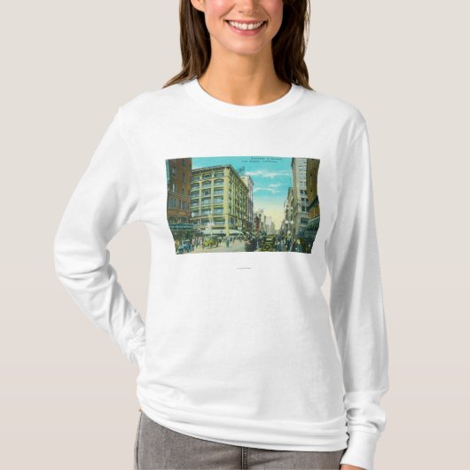 Uitzicht van Broadway en zevende hoek T-shirt (Voorkant)