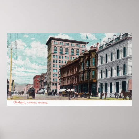 Uitzicht van BroadwayOakland, CA Poster (Voorkant)
