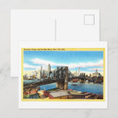  Uitzicht van Brooklyn Bridge en East River Briefkaart (Voorkant / Achterkant)