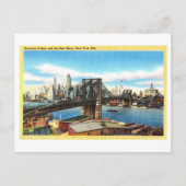 Uitzicht van Brooklyn Bridge en East River Briefkaart (Voorkant)