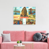 Uitzicht van bruggen, binnenscènes van Hotel Shaw Canvas Afdruk (Insitu (Woonkamer))