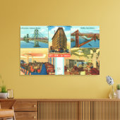 Uitzicht van bruggen, binnenscènes van Hotel Shaw Canvas Afdruk (Insitu (Woonkamer))