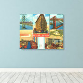 Uitzicht van bruggen, binnenscènes van Hotel Shaw Canvas Afdruk (Insitu (Houten vloer))
