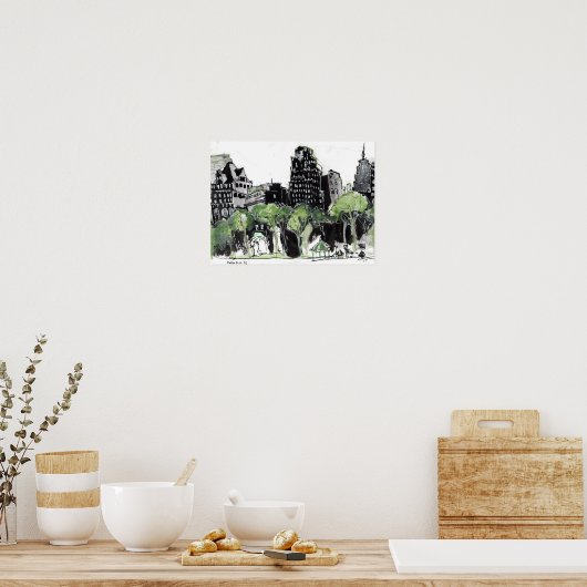 Uitzicht van Bryant Park NYC Poster (Keuken)