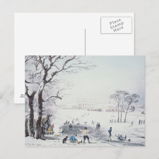 Uitzicht van Buckingham House, James Park in Winte Briefkaart (Voorkant / Achterkant)