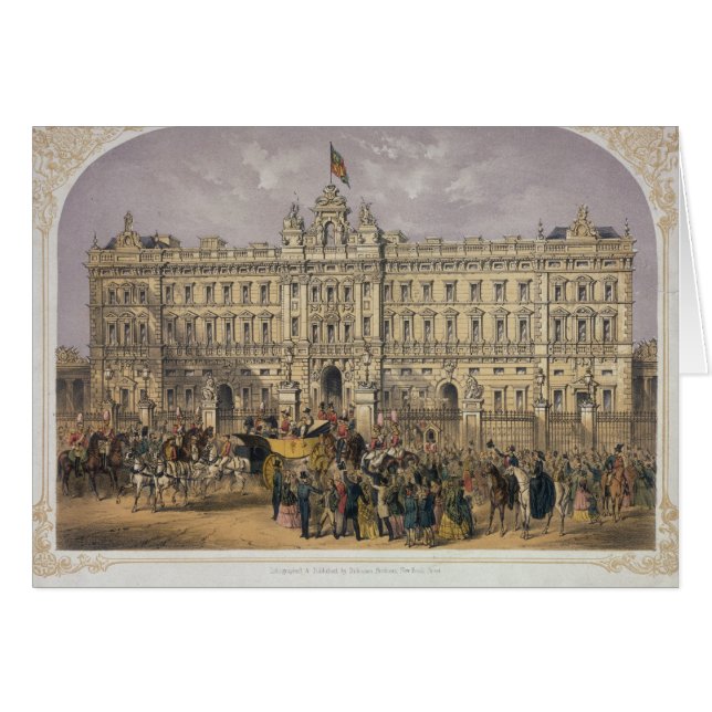 Uitzicht van Buckingham Palace met een Crowd Outsi (Voorkant Horizontaal)