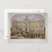 Uitzicht van Buckingham Palace met een Crowd Outsi Briefkaart (Voorkant / Achterkant)