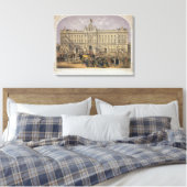 Uitzicht van Buckingham Palace met een Crowd Outsi Canvas Afdruk (Insitu (Slaapkamer))