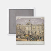Uitzicht van Buckingham Palace met een Crowd Outsi Magneet (Voorkant / Achterkant)