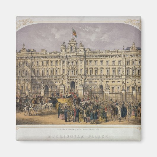 Uitzicht van Buckingham Palace met een Crowd Outsi Magneet (Voorkant)