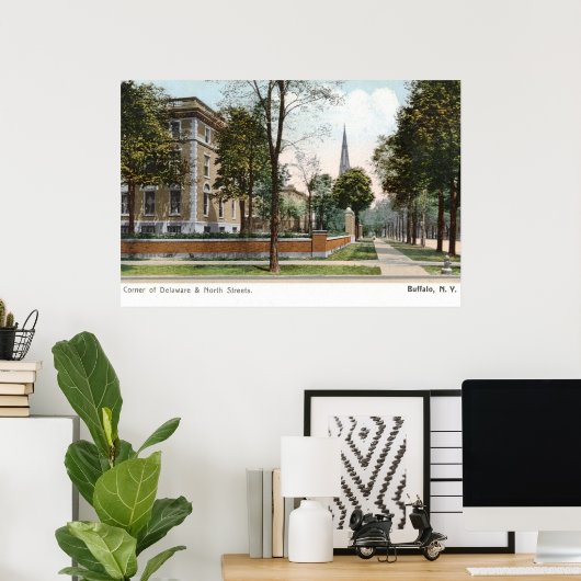 Uitzicht van Buffalo, NY 1907  Poster (Thuiskantoor)