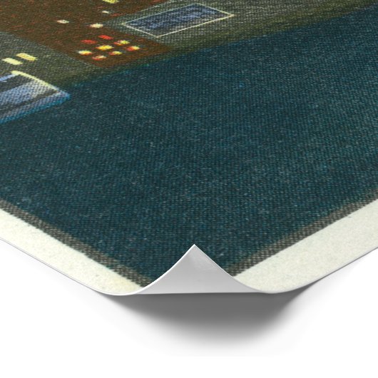 Uitzicht van Buffalo Skyline bij nacht Poster (Hoek)