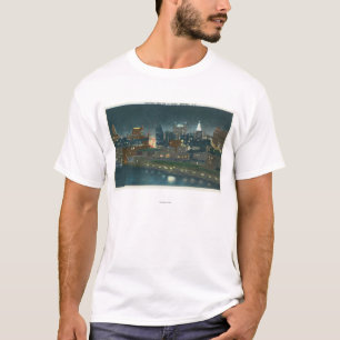 Uitzicht van Buffalo Skyline bij nacht T-shirt